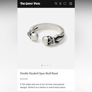 The Great Frog London Double headed skull ring